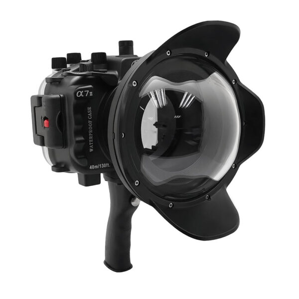 Sony A7 II NG V.2 Series 40M/130FT UW housing with 6" Dome port & shutter grip (Standard port) Black