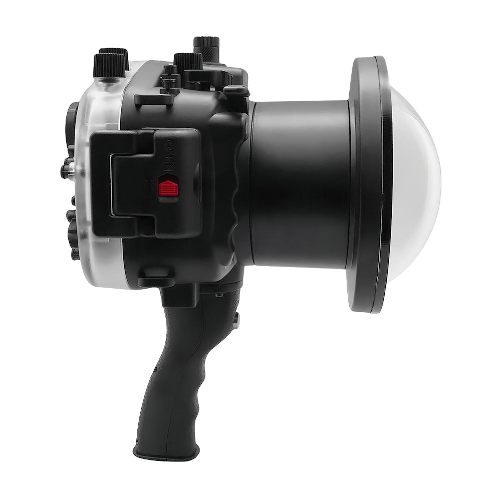 Sony A7 II NG V.2 Series 40M/130FT UW housing with 6" Dome port & shutter grip (Standard port) Black - Image 2