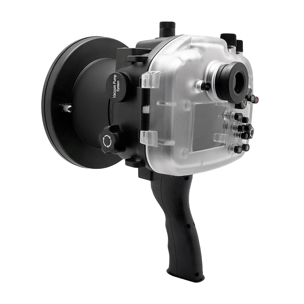 Sony A7 II NG V.2 Series 40M/130FT UW housing with 6" Dome port & shutter grip (Standard port) Black - Image 4
