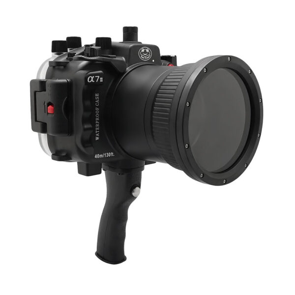 Sony A7 II NG V.2 Series 40M/130FT Underwater camera housing with shutter grip (Long port) Black
