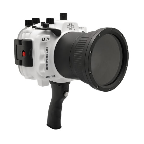 Sony A7 II NG V.2 Series 40M/130FT Underwater camera housing with shutter grip (Long port) White