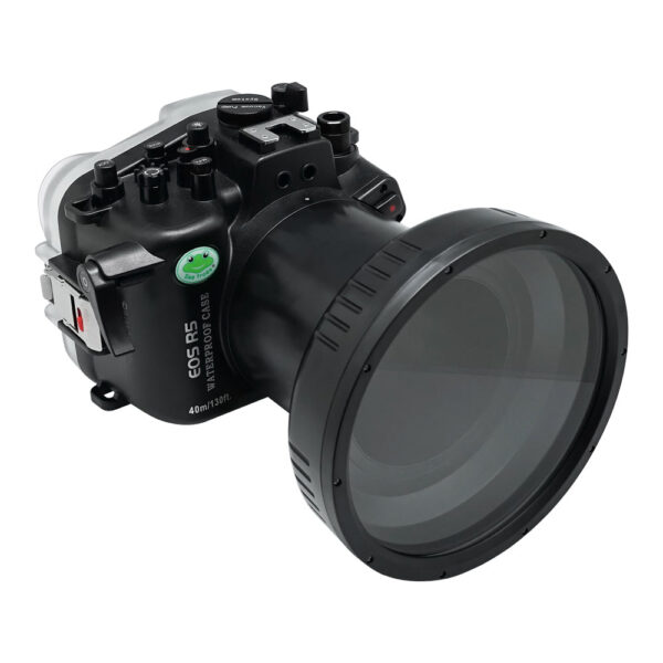 SeaFrogs 40m/130ft Underwater camera housing for Canon EOS R5 with Flat Long Port