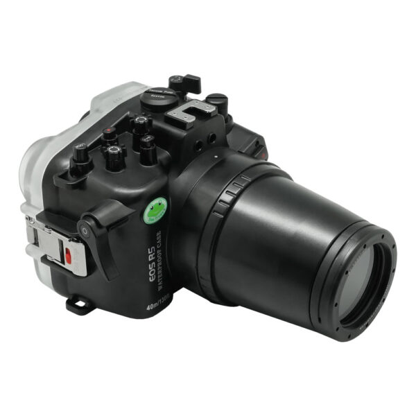SeaFrogs 40m/130ft Underwater camera housing for Canon EOS R5 with Flat Long port with 67mm thread