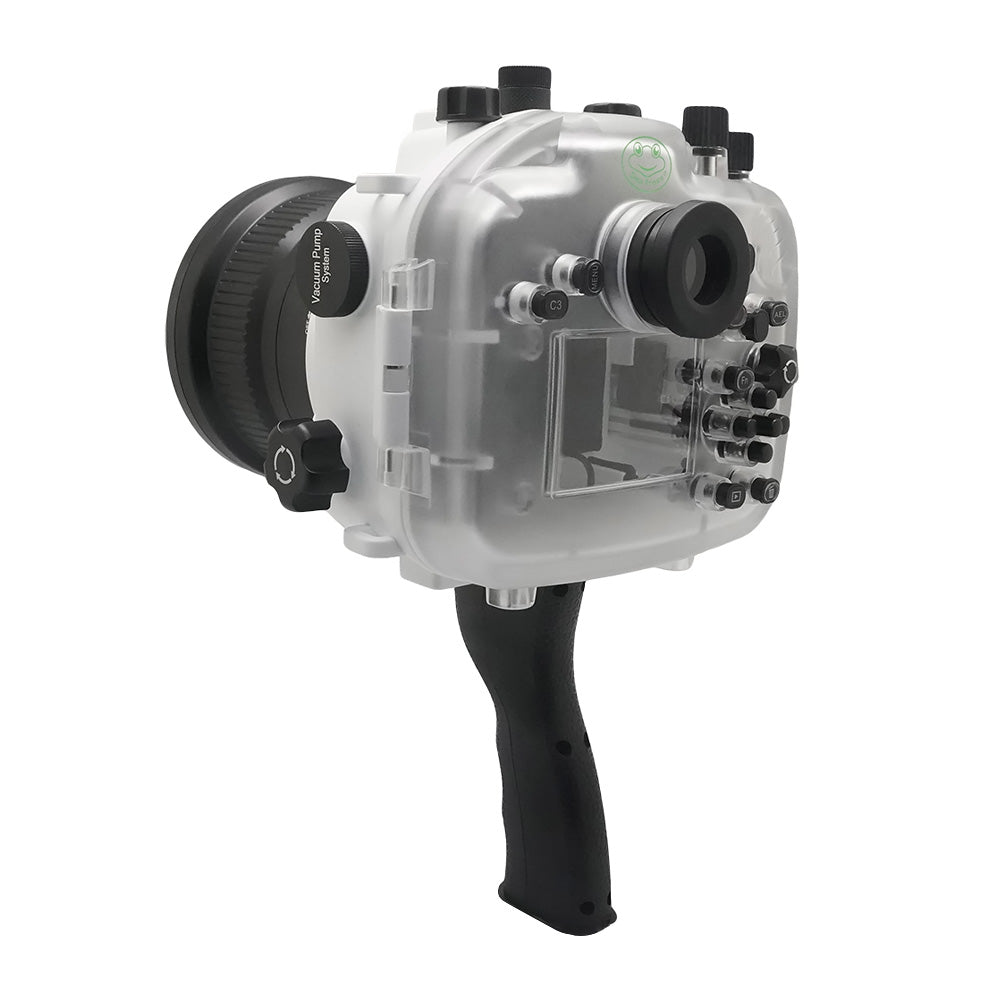 Sony A9 PRO V.3 Series 40M/130FT Underwater camera housing with shutter grip (Standard port) Zoom ring for FE16-35 F4 included.White - Image 2