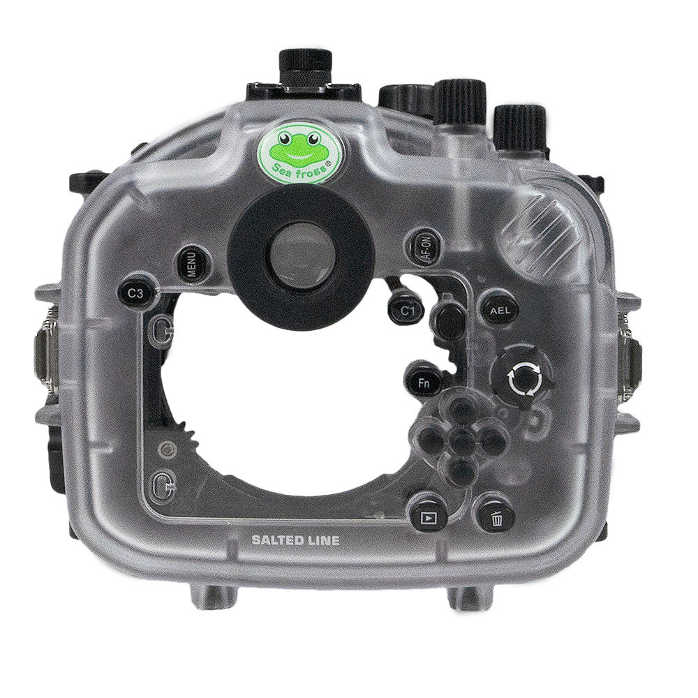 Sea Frogs Salted Line Series Sony A1 40M/130FT Waterproof camera housing with 6" Glass Dome port V.1. Black - Image 4