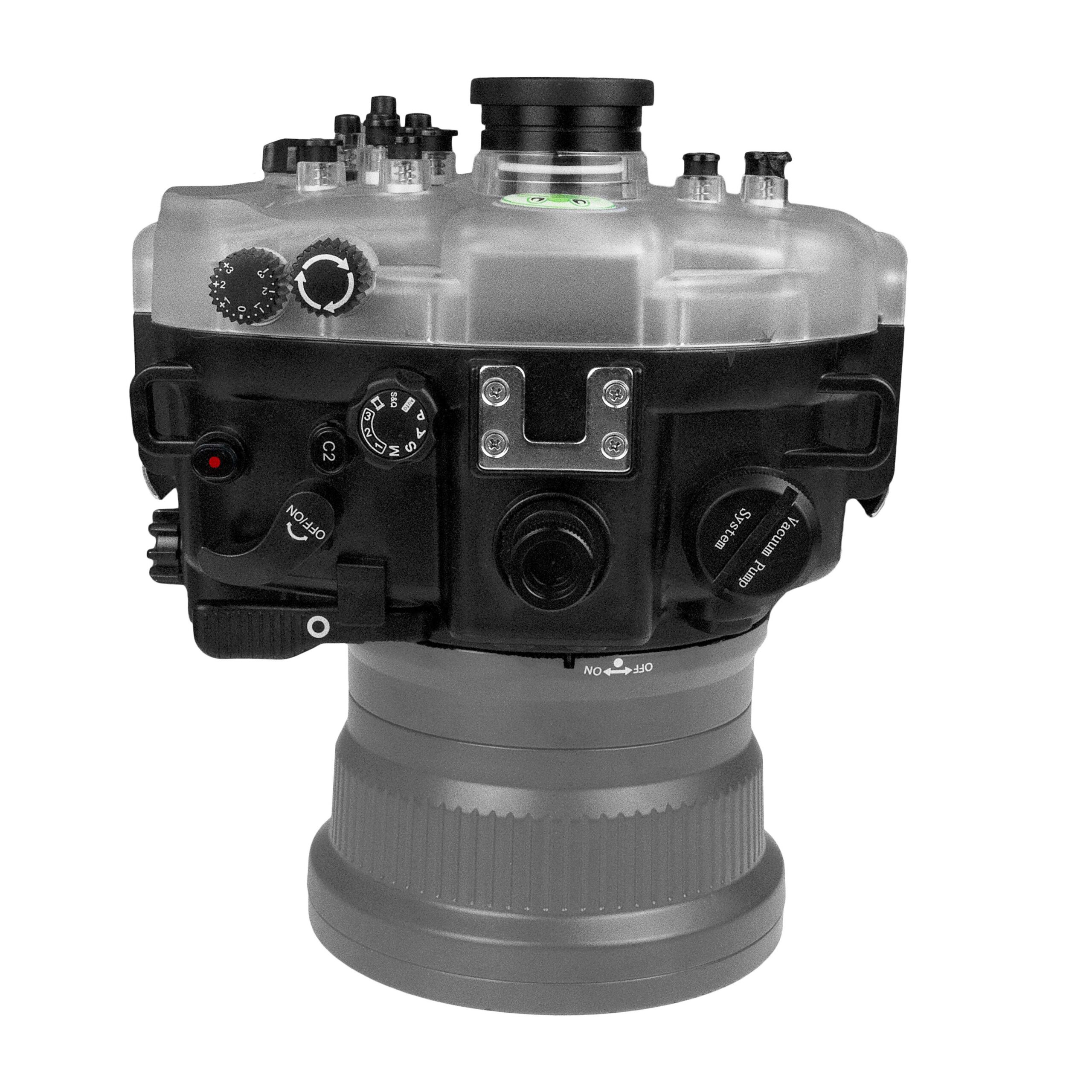 Sea Frogs Salted Line Series Sony A1 40M/130FT Waterproof camera housing with 6" Glass Dome port V.1. Black - Image 2