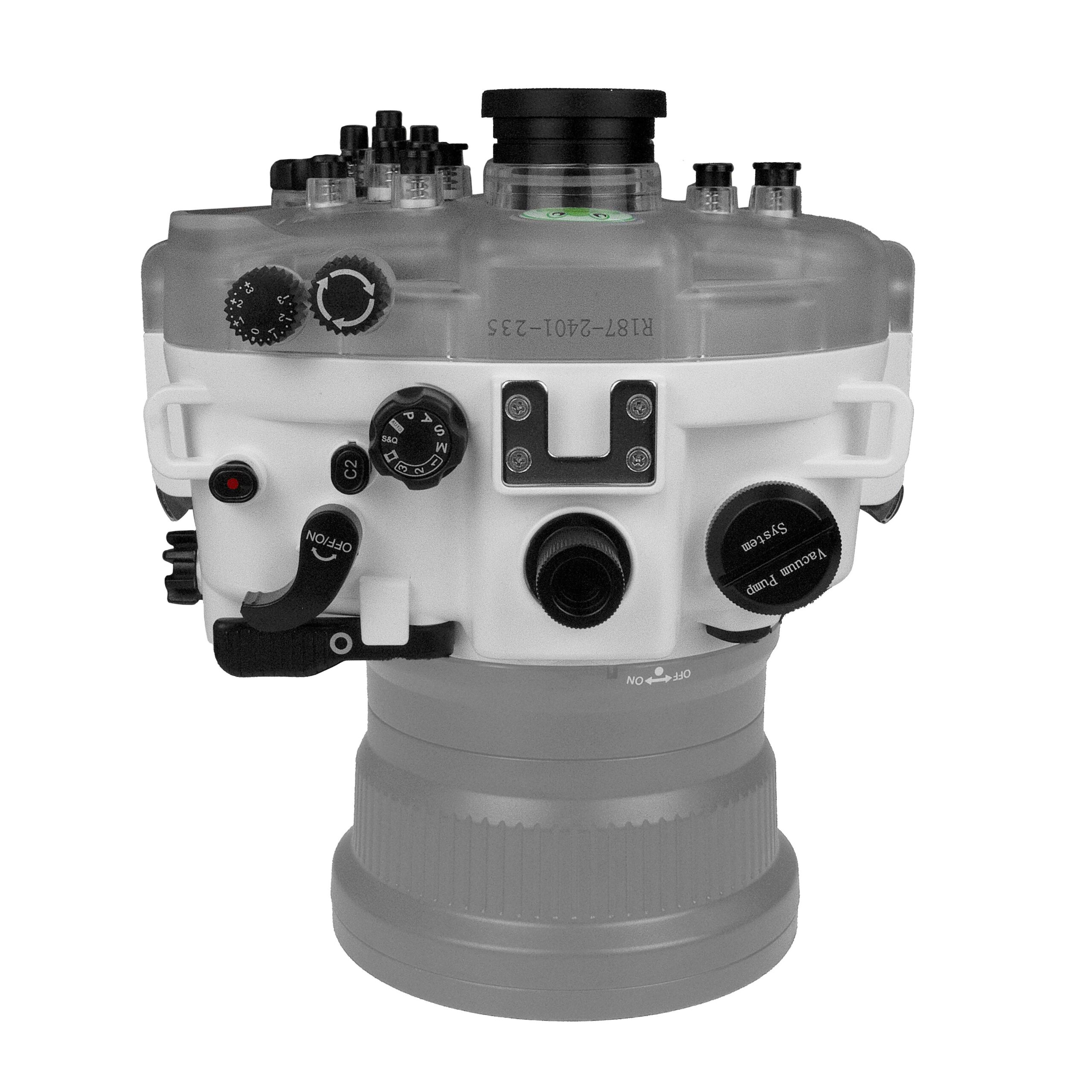 Sea Frogs Salted Line Series Sony A1 40M/130FT Waterproof camera housing with 6" Glass Dome port V.1. White - Image 2