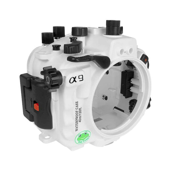 Sea Frogs 40M/130FT Underwater camera housing A9 PRO v3 for Sony A9 Camera. (Body only) White