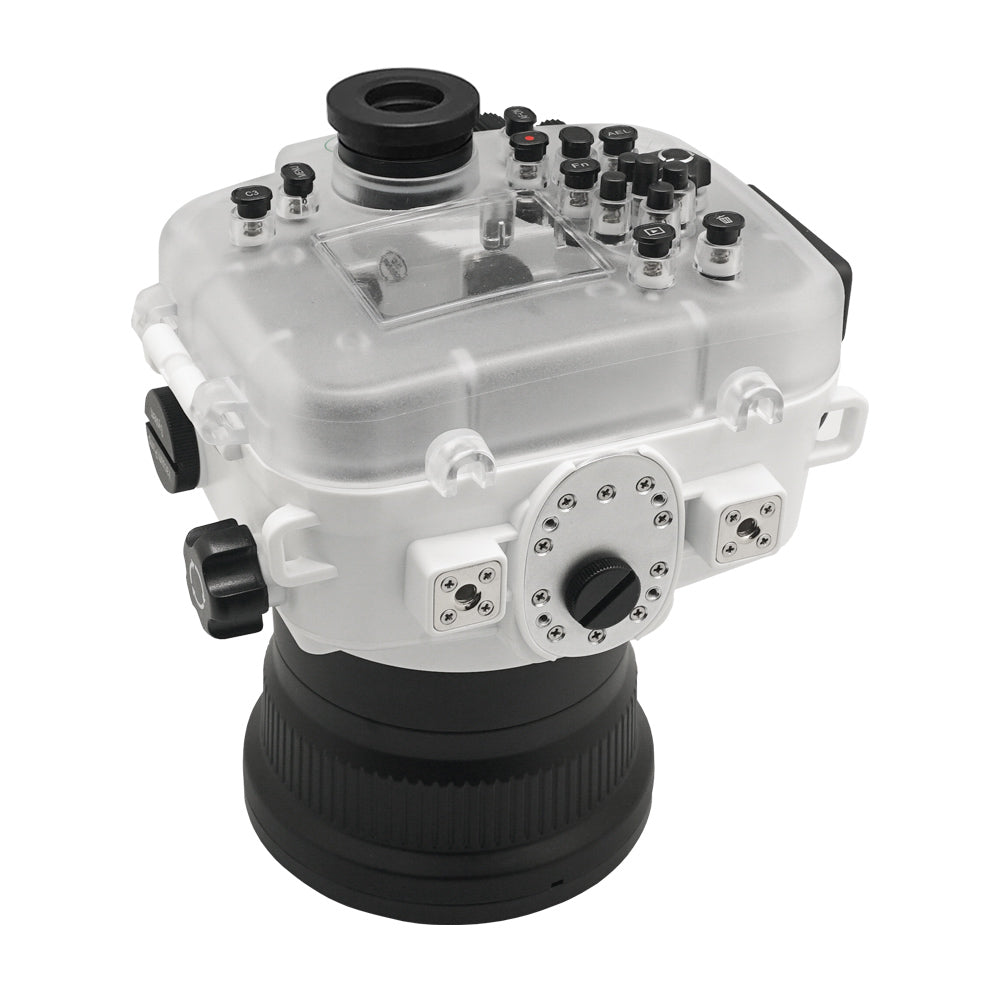 Sea Frogs 40M/130FT Underwater camera housing A9 PRO v3 for Sony A9 Camera (Including Flat Long port) Focus gear for FE 90mm / Sigma 35mm included. White - Image 3