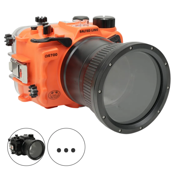 Salted Line Sea Frogs Underwater Camera Housing for Sony A6700 with 4'' Glass Flat Port