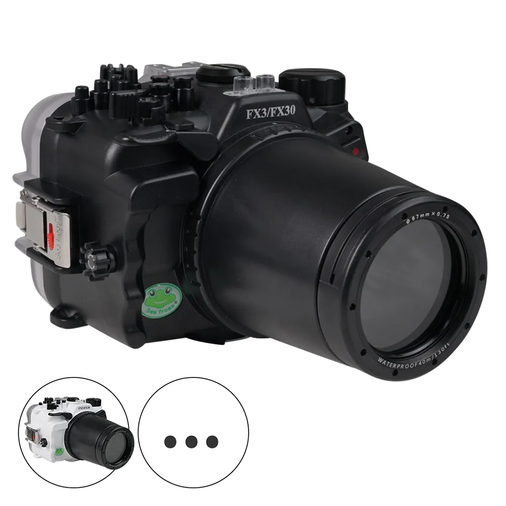Salted Line Sea Frogs Underwater Camera Housing for Sony FX3/FX30 with HDMI Support with 67mm Thread Glass Flat Port - Image 9