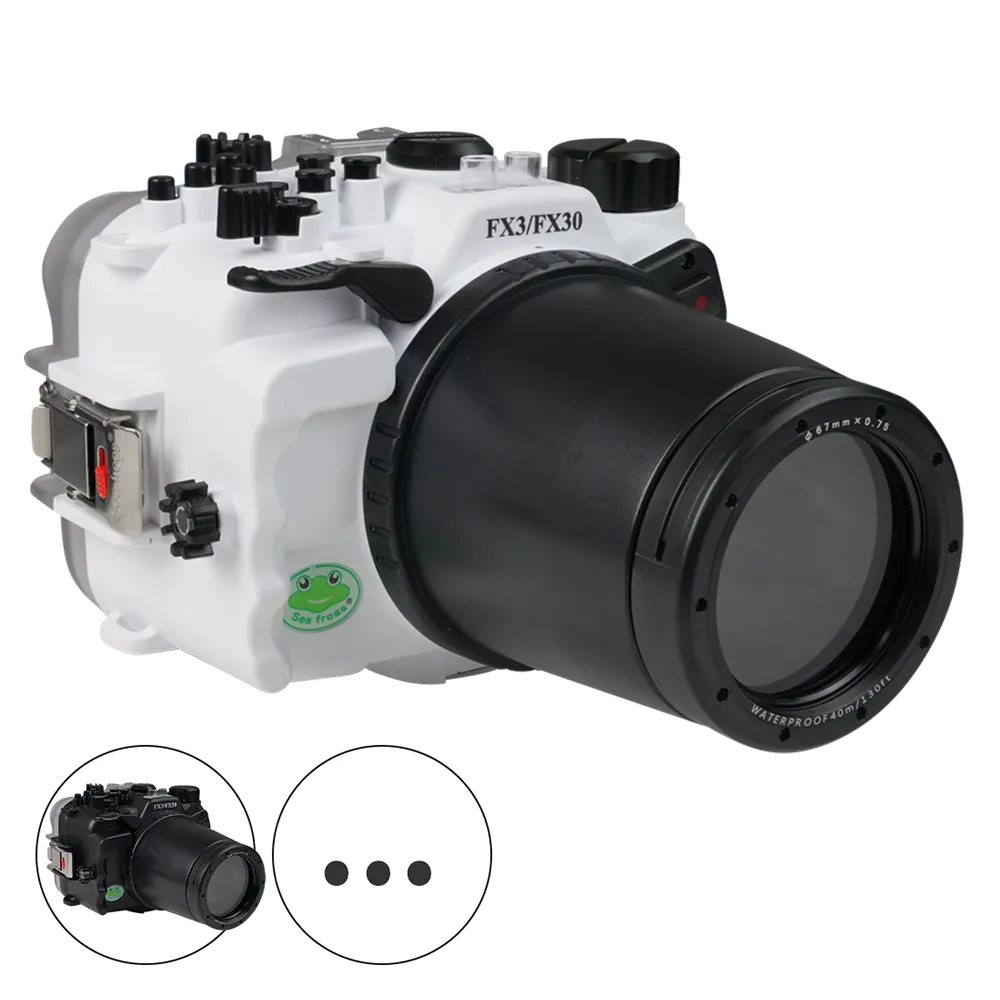 Salted Line Sea Frogs Underwater Camera Housing for Sony FX3/FX30 with HDMI Support with 67mm Thread Glass Flat Port - Image 4