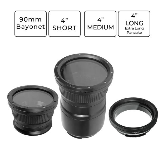 Sea Frogs 4'' - 90mm Bayonet Optical Glass Flat Ports for Canon/Fujifilm/Sony Housings
