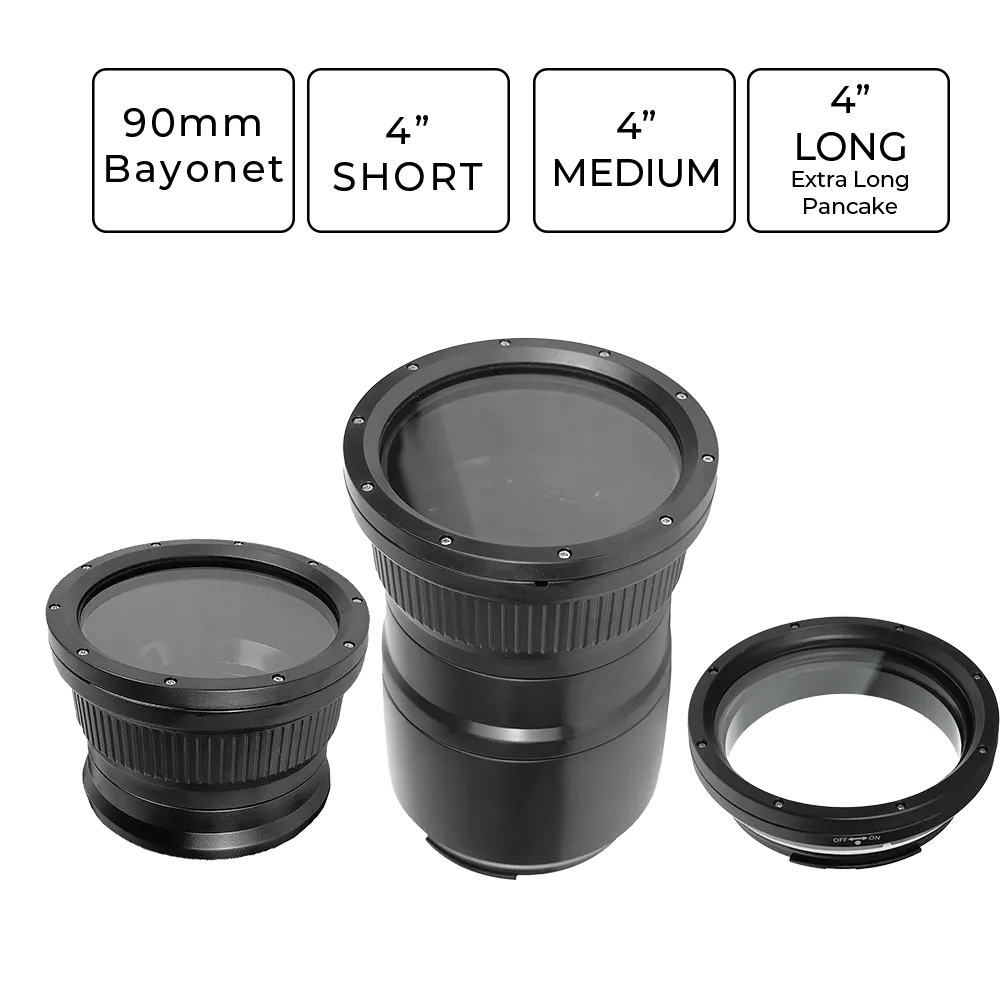 Sea Frogs 4'' - 90mm Bayonet Optical Glass Flat Ports for Canon/Fujifilm/Sony Housings