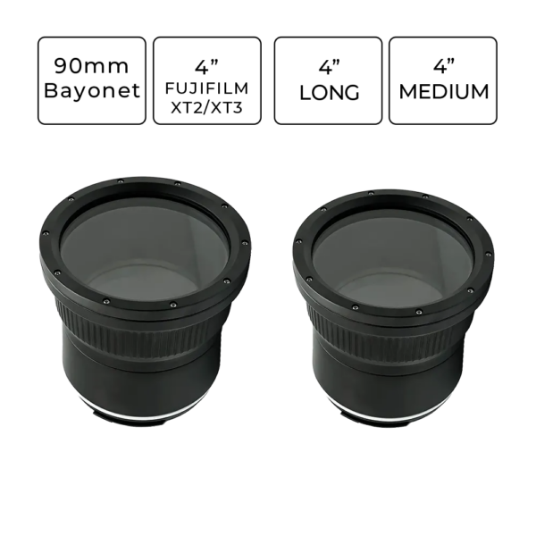 Sea Frogs 4'' - 90mm Bayonet Optical Glass Flat Ports for Fujifilm XT2/XT3 Housings