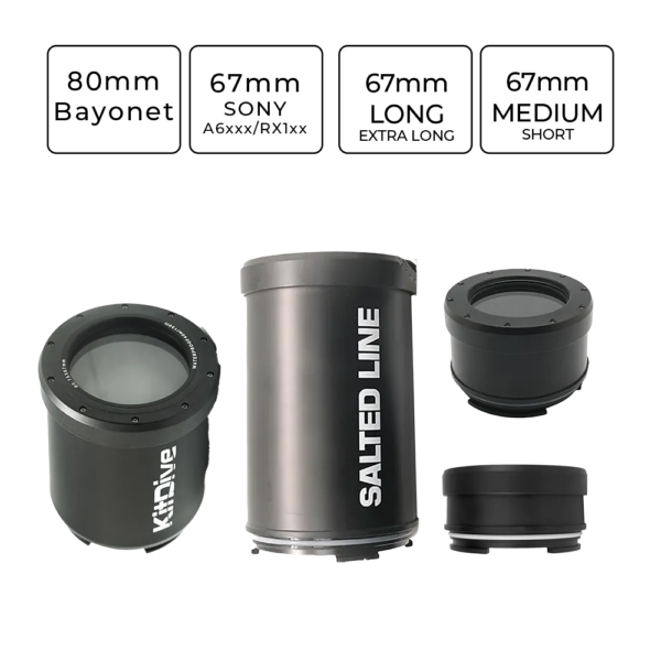 Salted Line 67mm - 80mm Bayonet Optical Glass Flat Ports for Sony A6xxx/RX1xx Housings