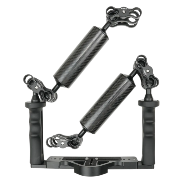 Salted Line Adjustable Aluminium Tray for Underwater Camera Housings with Arms and Clamps Bundle