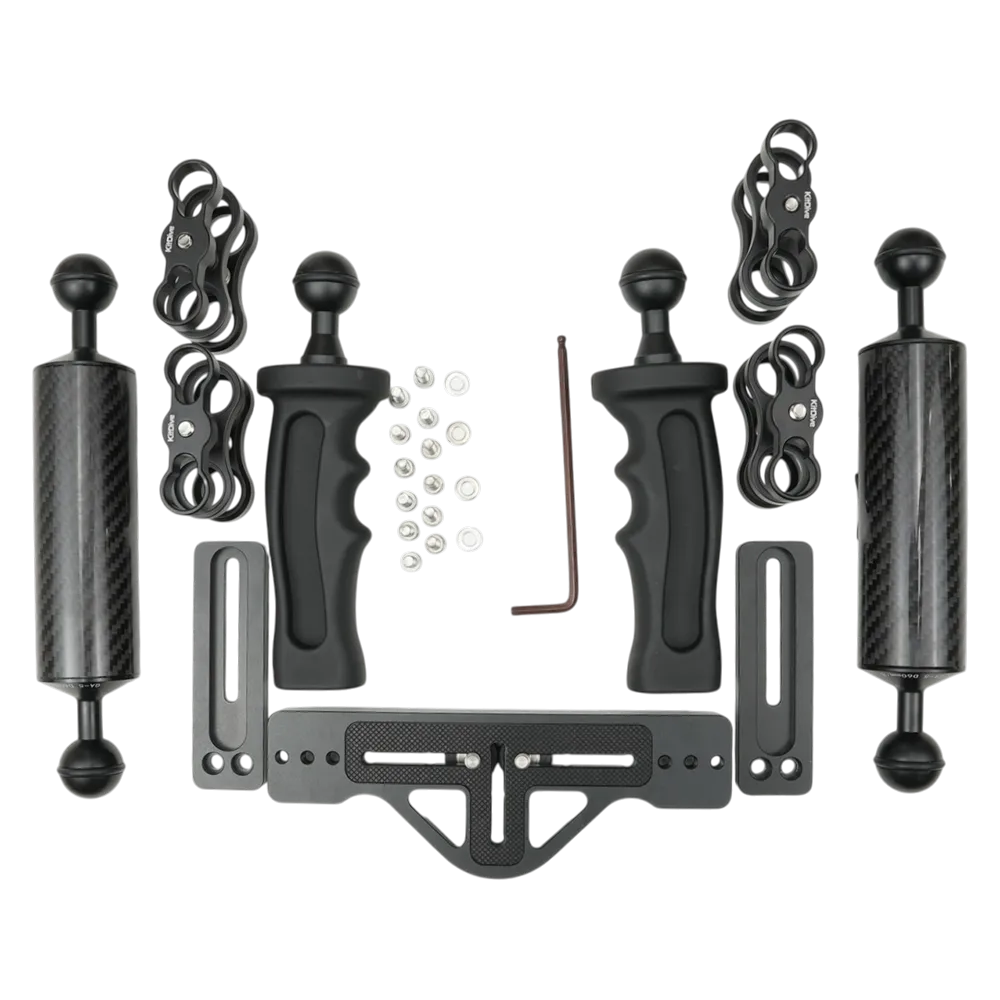 Salted Line Adjustable Aluminium Tray for Underwater Camera Housings with Arms and Clamps Bundle - Image 3