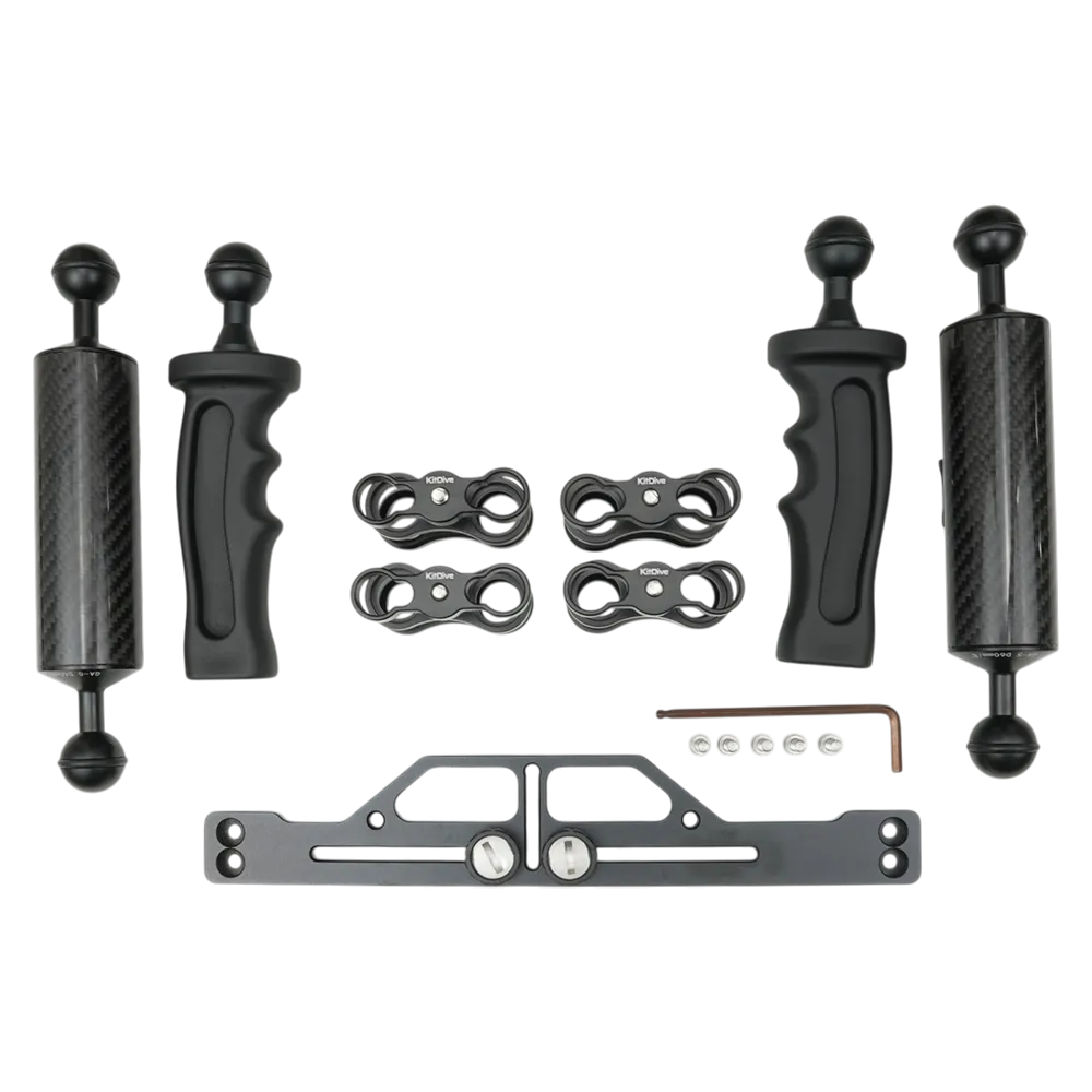 Salted Line Lightweight Aluminium Tray for Underwater Camera Housings with Arms and Clamps Bundle - Image 3