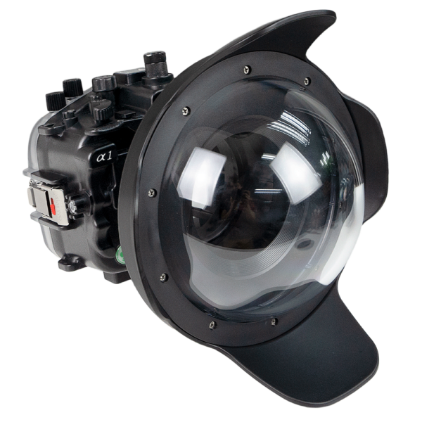 Sea Frogs Salted Line Series Sony A1 40M/130FT Waterproof camera housing with 8" Dome port V.1. Black