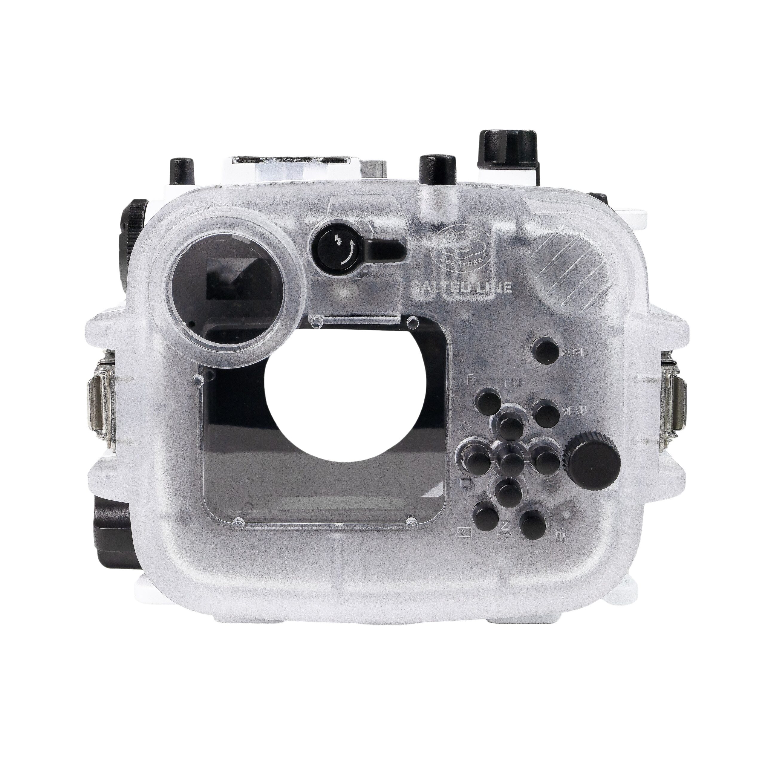 60M/195FT Waterproof housing for Sony RX1xx series Salted Line with Aluminium Shutter Grip & 6" Optical Glass Dry Dome Port(White) - Image 7